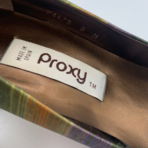 PROXY MADE IN SPAIN MULTICOLOR Leather HEELS WOMEN SIZE 8 - Picture 4 of 9